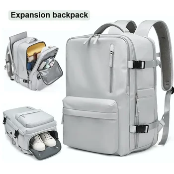 Расширяемый дорожный рюкзак для подростков с USB-зарядкой, деловой 17-дюймовый рюкзак для ноутбука с сумкой для обуви, водонепроницаемый школьный рюкзак для улицы
