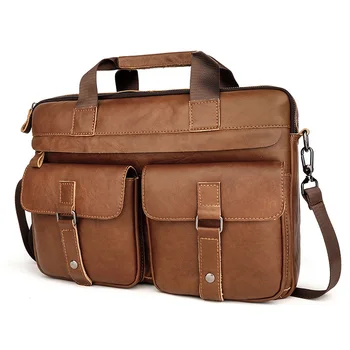 Мужские портфели из натуральной кожи, сумка для ноутбука 15,6 