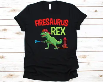 Футболка Firesaurus Rex, футболка для пожаротушения, подарок пожарному, Футболка спасателя, Tyrannosaurus Rex
