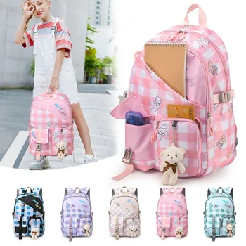 Женская школьная сумка для учащихся 4-6 классов, многослойный рюкзак для учеников начальной школы большой вместимости, легкий водонепроницаемый