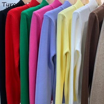 Трикотажные футболки, женские теплые внутренние топы, простой осенне-зимний костюм в стиле харадзюку, мягкая уютная универсальная модная одежда в корейском стиле