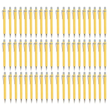 60 шт. /лот Шариковая ручка из бамбукового дерева с наконечником 1,0 мм, офисные Школьные канцелярские принадлежности, фирменные шариковые ручки, бамбуковая ручка