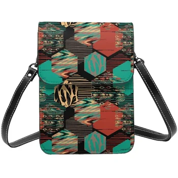 Сумка через плечо с племенным принтом, Ретро Этническая многоразовая кожаная уличная одежда, сумка для мобильного телефона, женские подарочные сумки