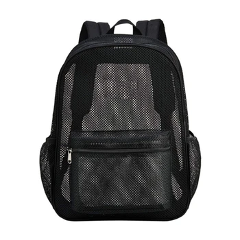 2023 Новые модные женские прозрачные рюкзаки, сетчатый рюкзак для мальчиков и девочек, легкий рюкзак для путешествий, черная студенческая сумка