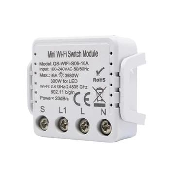 Модуль Smart Switch Mini Tuya ZigBee 3.0 WIFI Smart Socket Switch Умная розетка 16A Голосовое управление Работа с Alexa Home