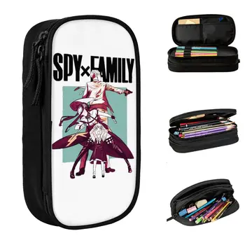 Коробка для ручек Spy X Family Manga, двухслойная, большой емкости, школьные принадлежности, подарок Anya Forger, пенал для карандашей