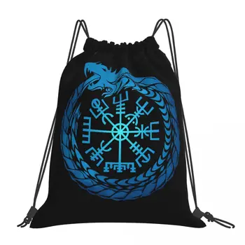 Vegvisir Jormungandr World Serpent Viking Kawaii, сумки на шнурке, Походная обувь, хранение одежды, Многофункциональный Подростковый портативный