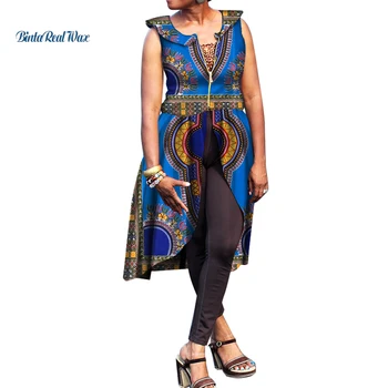 Повседневное женское платье Riche African с африканским принтом, платья без рукавов на молнии для женщин, Традиционная африканская одежда Wy133