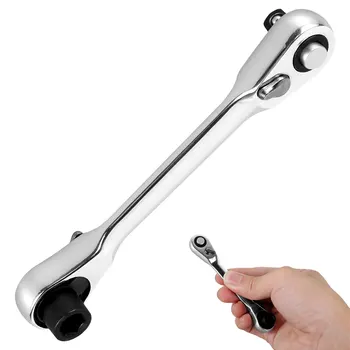 Мини-гаечный ключ с двойной головкой 1/4 дюйма, маленький торцевой ключ с винтом Из хромованадиевой стали, инструмент для ремонта храповой ручки