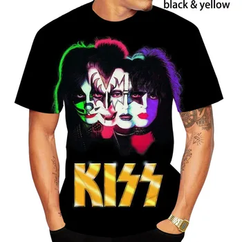 2023 Новый 3D Принт Kiss Band графические футболки Уличный Хип Хоп Короткий Рукав Круглый вырез футболка для мужчин 90 х тренд винтажная одежда y2k