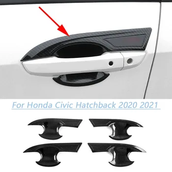 Дверная ручка из углеродного волокна, Накладка крышки чаши для Honda Civic Хэтчбек 2020 2021