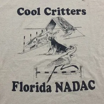 Винтажная футболка Florida NADAC Cool Critters Event Crew Art Tee мужская XL