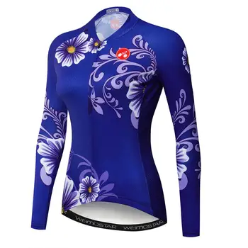 Зимняя Теплая Флисовая женская одежда из джерси с длинным рукавом для велоспорта Велосипедная форма для горной дороги Одежда для велосипедного триатлона