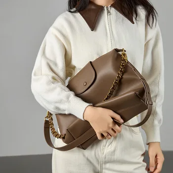 Сумка роскошного бренда, женская кожаная сумка 2024, модная сумка для рук, чувство дизайна, Большая вместимость, женские кошельки и сумки