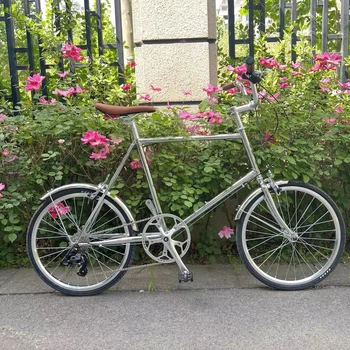 20-дюймовый 9-скоростной ретро-велосипед с маленькими колесами CRMO с гальванической серебряной рамой, дорожный велосипед для взрослых, легкий городской велосипед с переменной скоростью