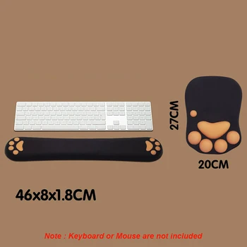 Клавиатура с эффектом памяти, подставка для запястий, Кошачья лапа, Коврик для мыши, Милый Гелевый Силиконовый Мягкий Игровой коврик для мыши для ПК, ноутбука