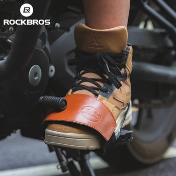 Чехол для обуви для рычага переключения передач ROCKBROS из нескользящей и износостойкой кожи, защитный чехол для рычага переключения передач мотоцикла