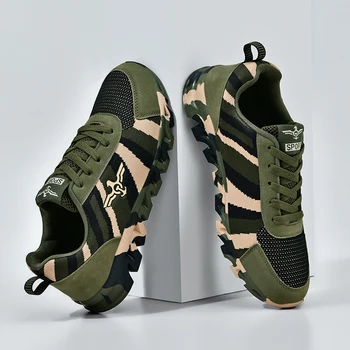 Пары камуфляжных кроссовок армейского зеленого цвета, мужская спортивная обувь для тренировок, нескользящие женские спортивные кроссовки для фитнеса, бега трусцой.